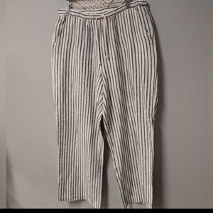 Thread & Supply Anita Pant Linen Blend Wide Leg elastic Drawstring Large Pockets